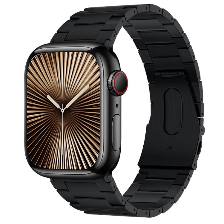 For Apple Watch Series 10 46mm PG63 Three-Bead Protrusion Titanium Metal Watch Band(Black) - Watch Bands by PMc TechLife | Online Shopping South Africa | PMc TechLife | Buy Now Pay Later Mobicred