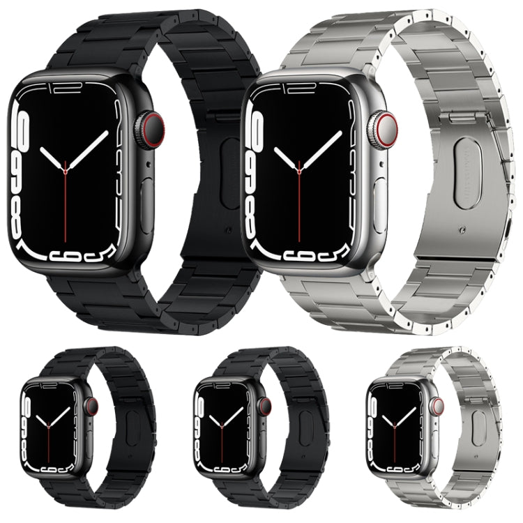 For Apple Watch Series 10 46mm PG63 Three-Bead Protrusion Titanium Metal Watch Band(Black) - Watch Bands by PMc TechLife | Online Shopping South Africa | PMc TechLife | Buy Now Pay Later Mobicred