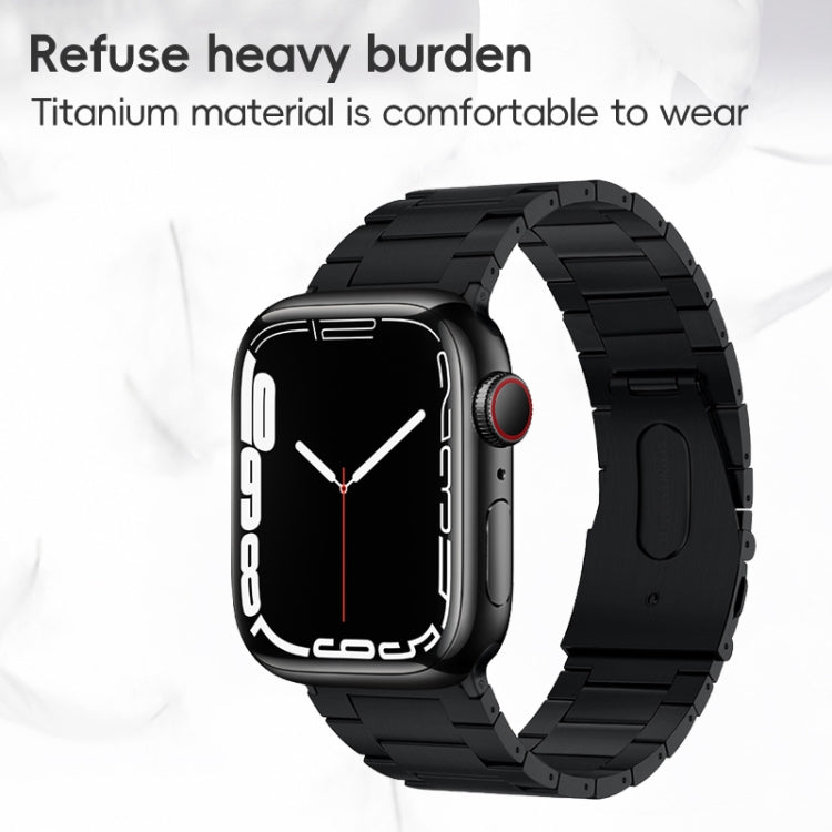 For Apple Watch Series 10 46mm PG63 Three-Bead Protrusion Titanium Metal Watch Band(Black) - Watch Bands by PMc TechLife | Online Shopping South Africa | PMc TechLife | Buy Now Pay Later Mobicred