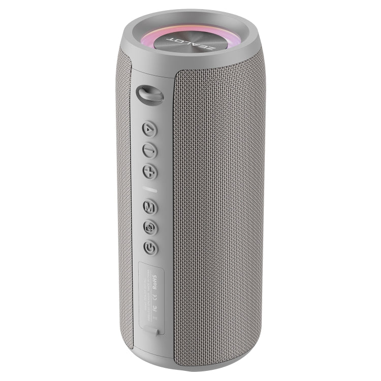 Zealot S51 Pro Shocking Bass Bluetooth Speaker with Colorful Light(Grey) - free shipping - PMC Jewellery - Order now!