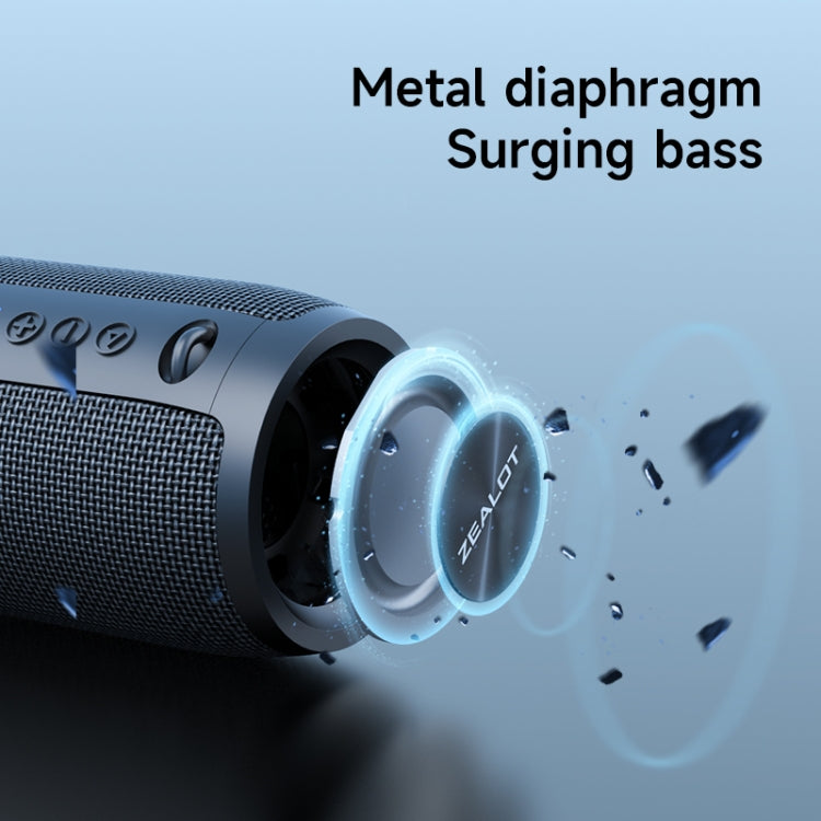 Zealot S51 Pro Shocking Bass Bluetooth Speaker with Colorful Light(Grey) - free shipping - PMC Jewellery - Order now!