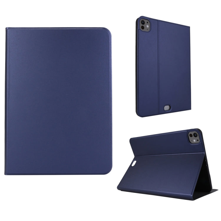 For iPad Pro 13 2024 Stretch Voltage Plain Leather Smart Tablet Case(Dark Blue) - free shipping - PMC TechLife - Order now!