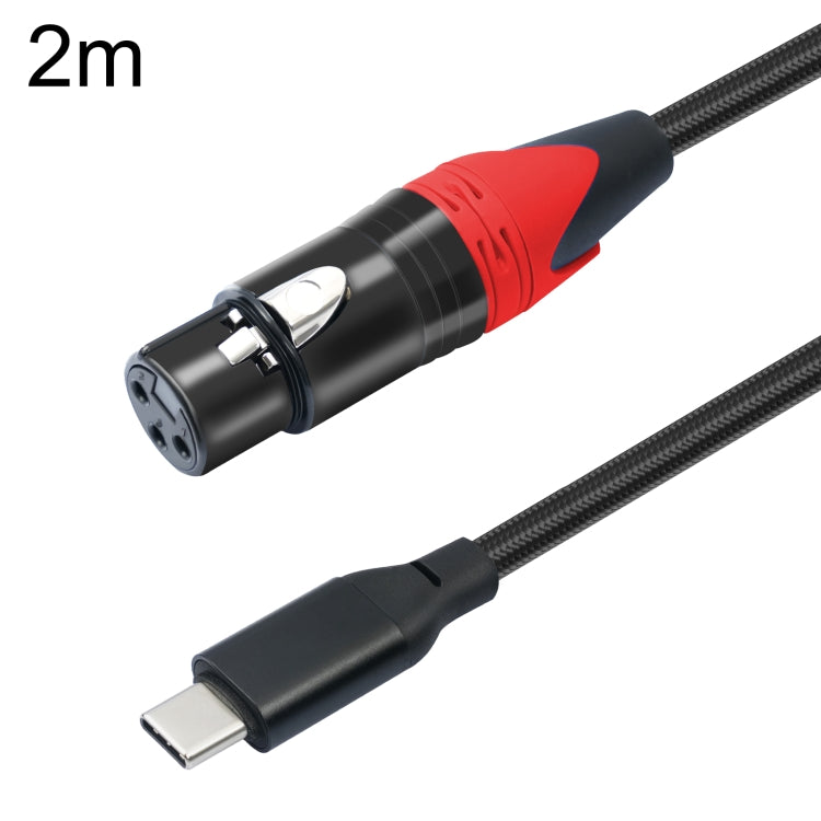 TY03RE Type-C Male to XLR Female Audio Cable for Dynamic Microphone, Length:2m(Black) - Microphone Audio Cable & Connector by PMC TechLife | Online Shopping South Africa | PMC TechLife | Buy Now Pay Later Mobicred