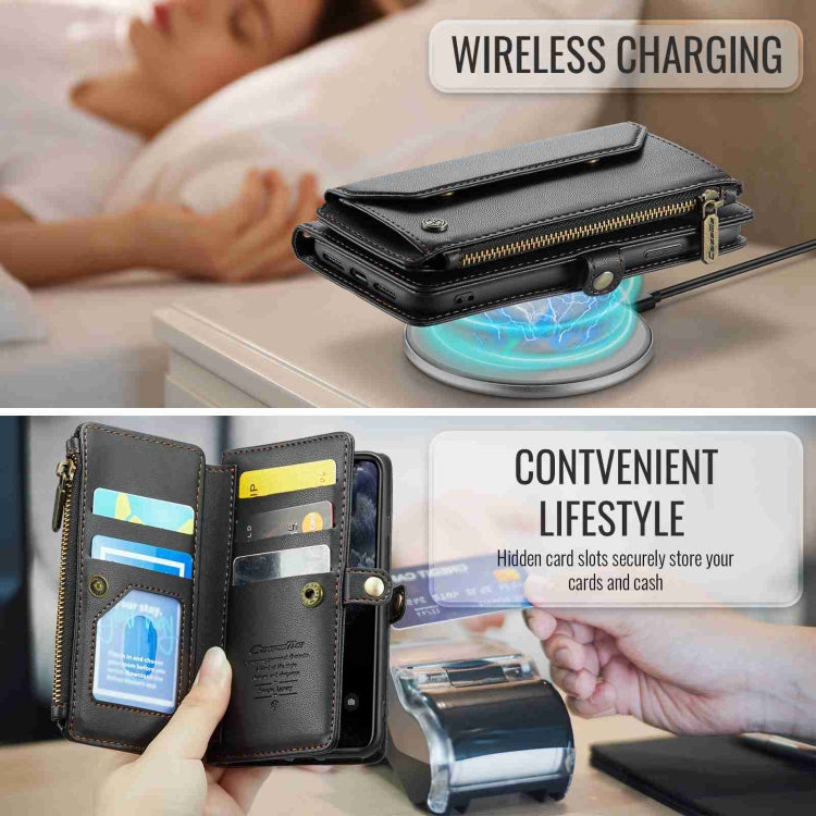 For iPhone 11 Pro CaseMe C36 Card Slots Zipper Wallet RFID Anti-theft Leather Phone Case(Black) - free shipping - PMC Jewellery - Order now!