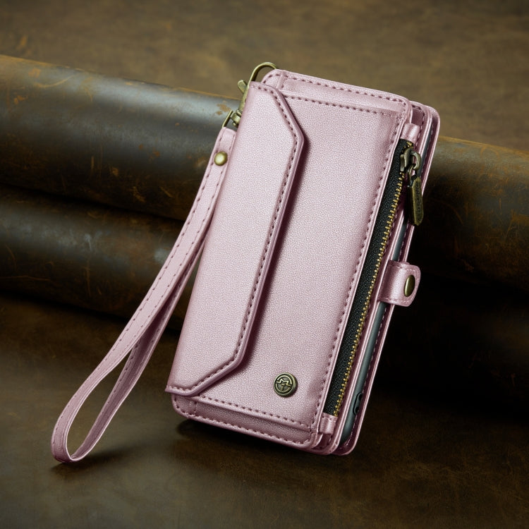 For iPhone 14 Pro Max CaseMe C36 Card Slots Zipper Wallet RFID Anti-theft Leather Phone Case(Pink) - free shipping - PMC Jewellery - Order now!