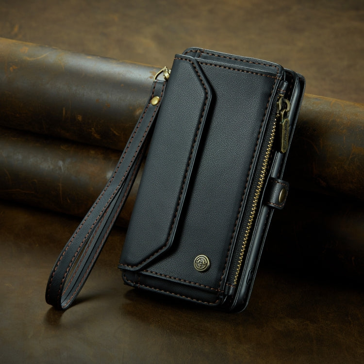 For iPhone SE 2022 / SE 2020 CaseMe C36 Card Slots Zipper Wallet RFID Anti-theft Leather Phone Case(Black) - free shipping - PMC Jewellery - Order now!