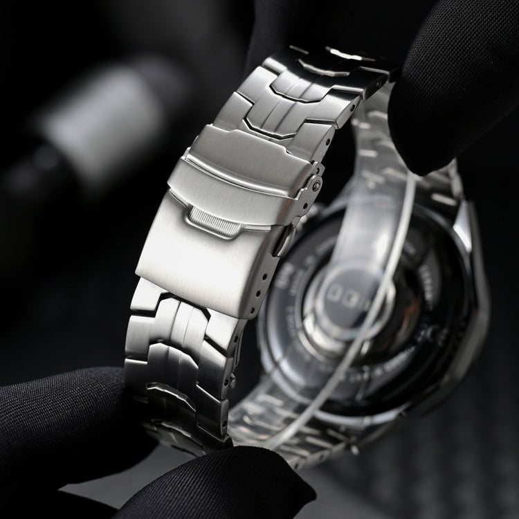 22mm Dual Safety Buckle Turtle Buckle Stainless Steel Watch Band(Silver) - free shipping - PMC TechLife - Order now!