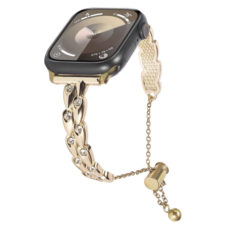 For Apple Watch Series 2 38mm Rhinestone Peacock Metal Bracelet Watch Band(Gold) - free shipping - PMC TechLife - Order now!