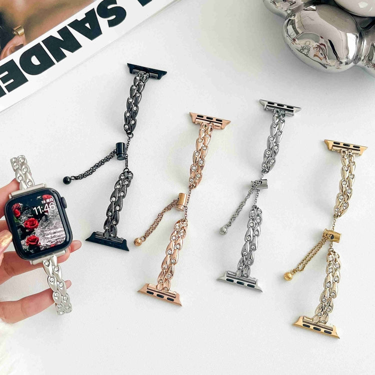 For Apple Watch Series 2 42mm Rhinestone Peacock Metal Bracelet Watch Band(Rose Gold) - free shipping - PMC TechLife - Order now!