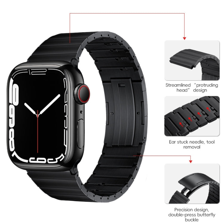 For Apple Watch Series 3 42mm PG65 Single Bead Bamboo Joint Spring Bars Titanium Metal Watch Band(Black) - free shipping - PMc TechLife - Order now!