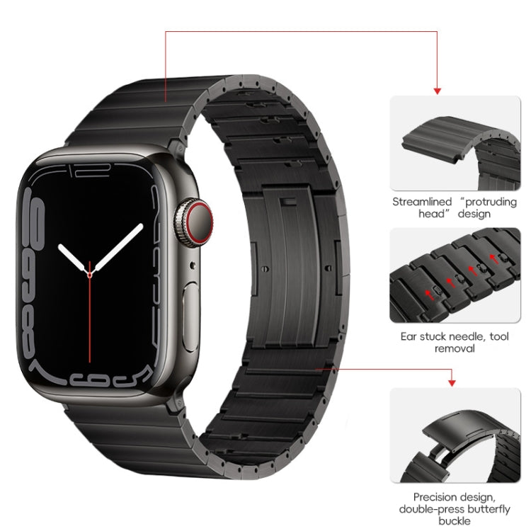 For Apple Watch 42mm PG65 Single Bead Bamboo Joint Spring Bars Titanium Metal Watch Band(Graphite Black) - free shipping - PMc TechLife - Order now!