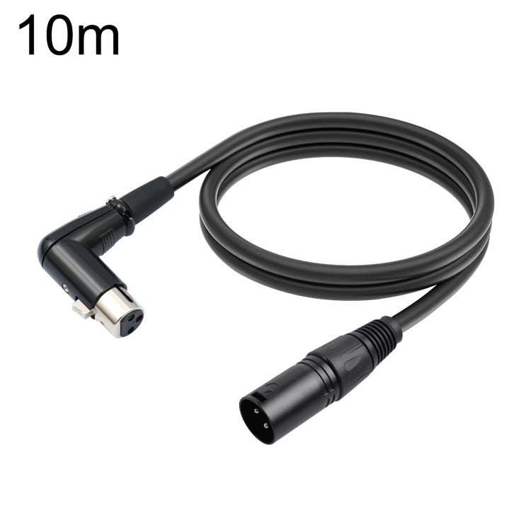 XK041L XLR 3pin Straight Male to Elbow Female Audio Cable, Length:10m(Black) - Microphone Audio Cable & Connector by PMC TechLife | Online Shopping South Africa | PMC TechLife | Buy Now Pay Later Mobicred