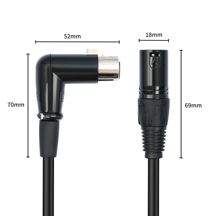 XK041L XLR 3pin Straight Male to Elbow Female Audio Cable, Length:10m(Black) - Microphone Audio Cable & Connector by PMC TechLife | Online Shopping South Africa | PMC TechLife | Buy Now Pay Later Mobicred