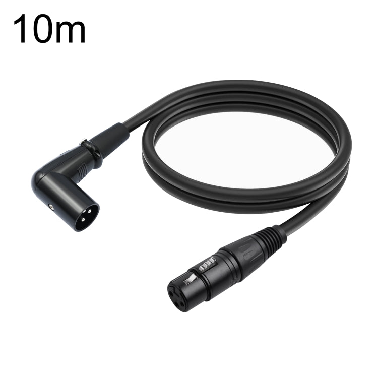 XK042L XLR 3pin Straight Female to Elbow Male Audio Cable, Length:10m(Black) - Microphone Audio Cable & Connector by PMC TechLife | Online Shopping South Africa | PMC TechLife | Buy Now Pay Later Mobicred