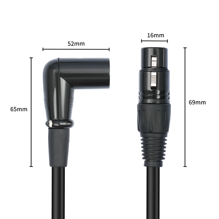 XK042L XLR 3pin Straight Female to Elbow Male Audio Cable, Length:10m(Black) - Microphone Audio Cable & Connector by PMC TechLife | Online Shopping South Africa | PMC TechLife | Buy Now Pay Later Mobicred