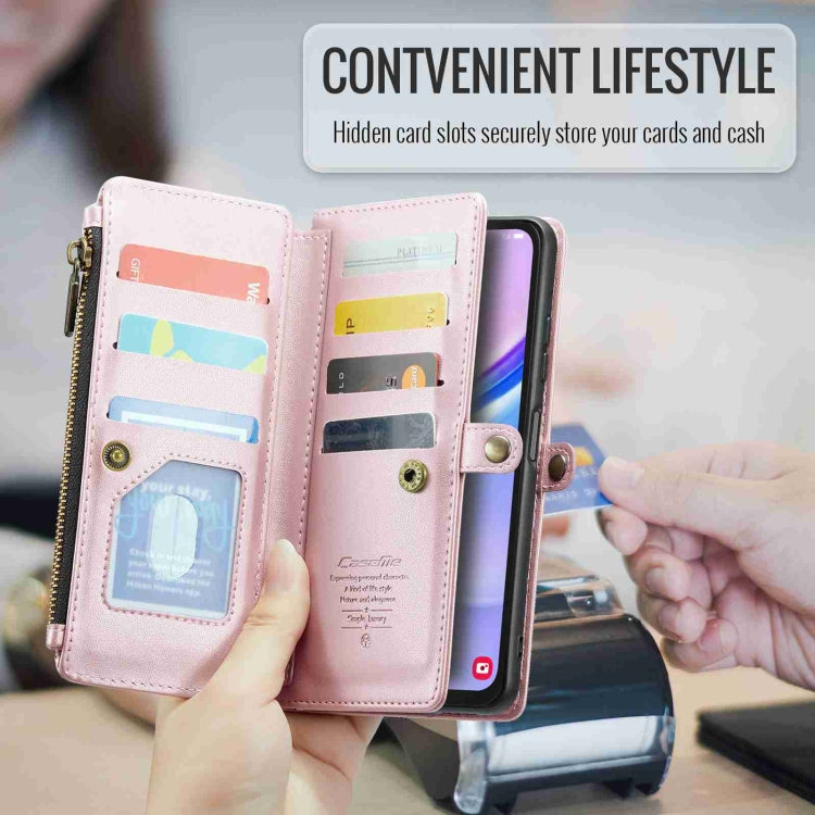 For Samsung Galaxy A15 CaseMe C36 Card Slots Zipper Wallet RFID Anti-theft Leather Phone Case(Pink) - free shipping - PMC Jewellery - Order now!