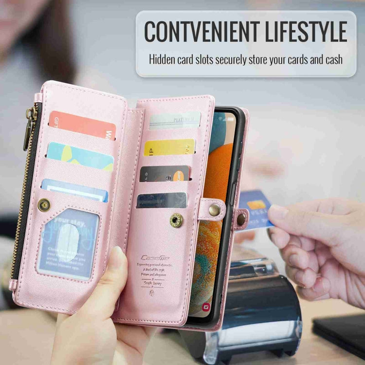 For Samsung Galaxy A23 CaseMe C36 Card Slots Zipper Wallet RFID Anti-theft Leather Phone Case(Pink) - free shipping - PMC Jewellery - Order now!
