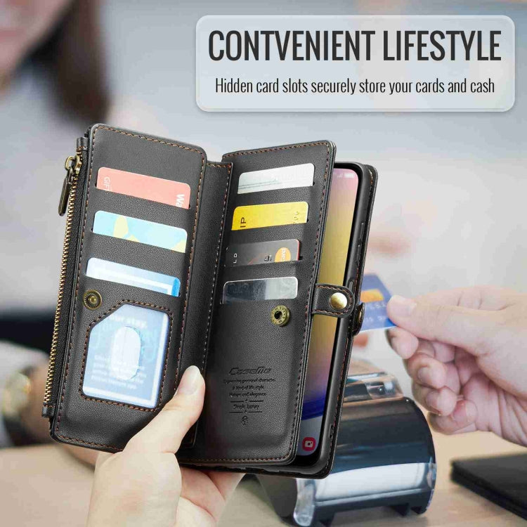 For Samsung Galaxy A25 CaseMe C36 Card Slots Zipper Wallet RFID Anti-theft Leather Phone Case(Black) - free shipping - PMC Jewellery - Order now!