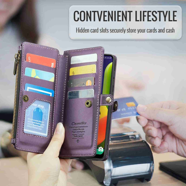 For Samsung Galaxy A30s / A50s / A50 CaseMe C36 Card Slots Zipper Wallet RFID Anti-theft Leather Phone Case(Purple) - free shipping - PMC Jewellery - Order now!