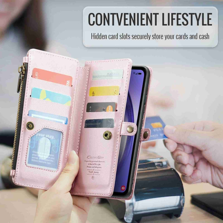 For Samsung Galaxy A54 5G CaseMe C36 Card Slots Zipper Wallet RFID Anti-theft Leather Phone Case(Pink) - free shipping - PMC Jewellery - Order now!