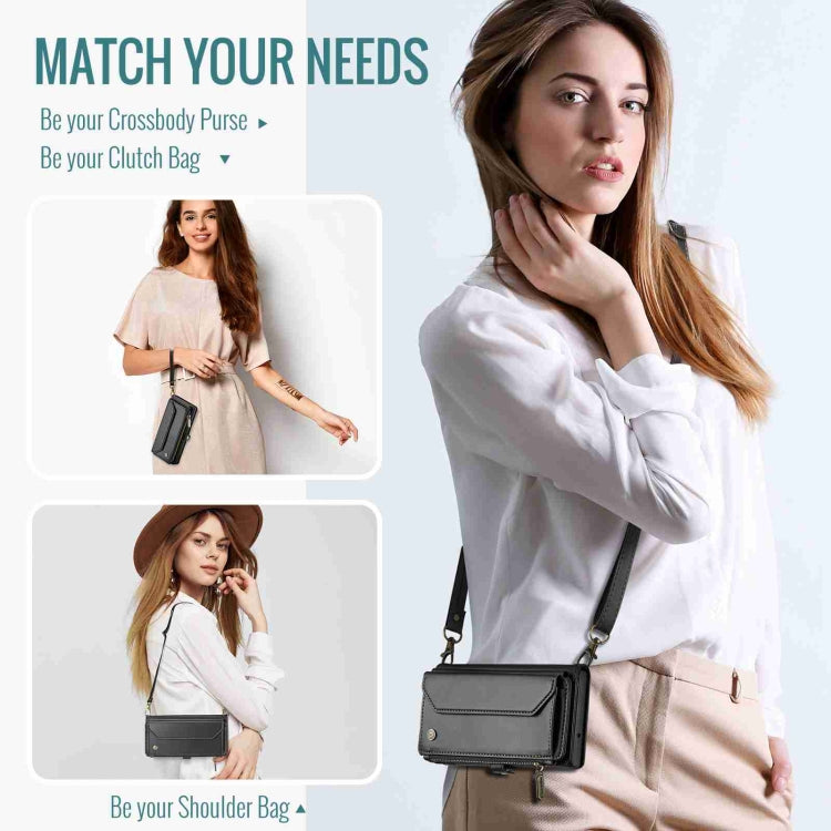 For Samsung Galaxy S24 Ultra 5G CaseMe C36 Card Slots Zipper Wallet RFID Anti-theft Leather Phone Case(Black) - free shipping - PMC Jewellery - Order now!