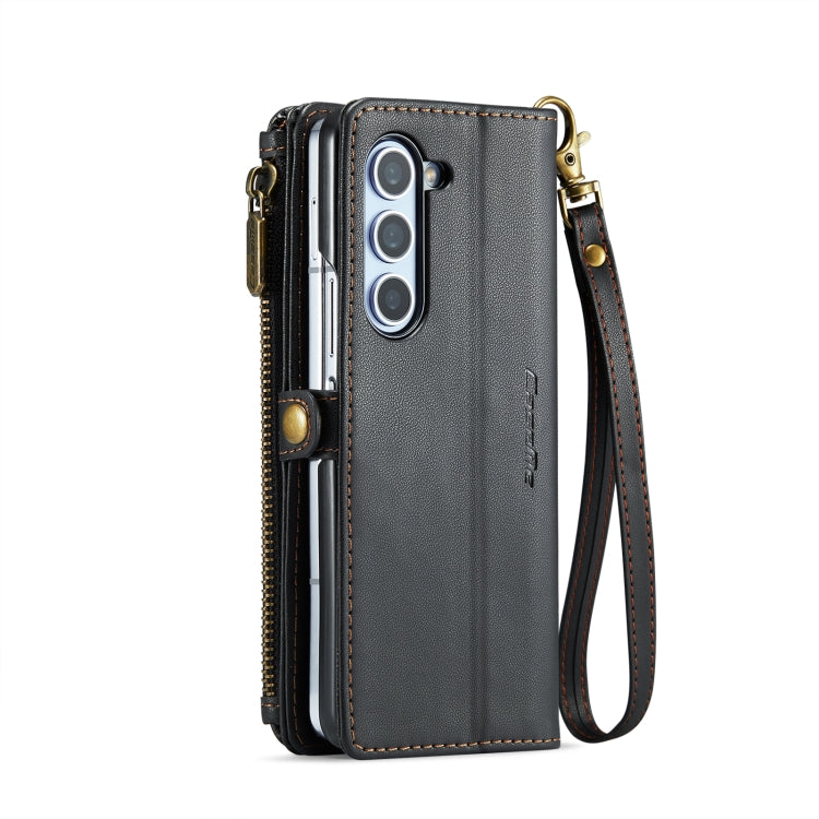 For Samsung Galaxy Z Fold6 5G CaseMe C36 Card Slots Zipper Wallet RFID Anti-theft Leather Phone Case(Black) - free shipping - PMC Jewellery - Order now!