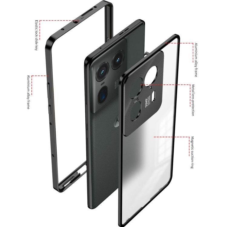 For Motorola Moto X50 Ultra Snap Buckle Metal Frame Frosted Phone Case(Green) - Motorola Cases by PMC TechLife | Online Shopping South Africa | PMC TechLife | Buy Now Pay Later Mobicred