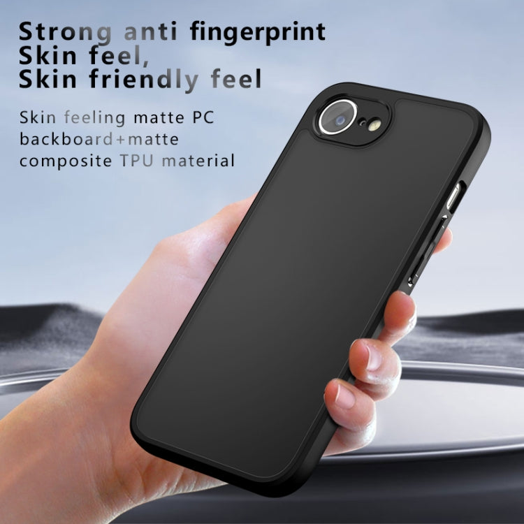 For iPhone 16e Armor Precise Hole PC Hybrid TPU Phone Case(Frosted Black) - iPhone 16e Cases by PMC TechLife | Online Shopping South Africa | PMC TechLife | Buy Now Pay Later Mobicred