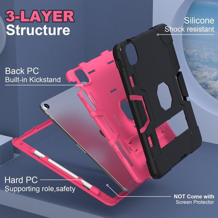 For iPad Air 11 2024 Contrast Color Silicone Acrylic PC Tablet Case with Holder(Black Rose Red) - iPad Air 11 2024 Cases by PMC TechLife | Online Shopping South Africa | PMC TechLife | Buy Now Pay Later Mobicred