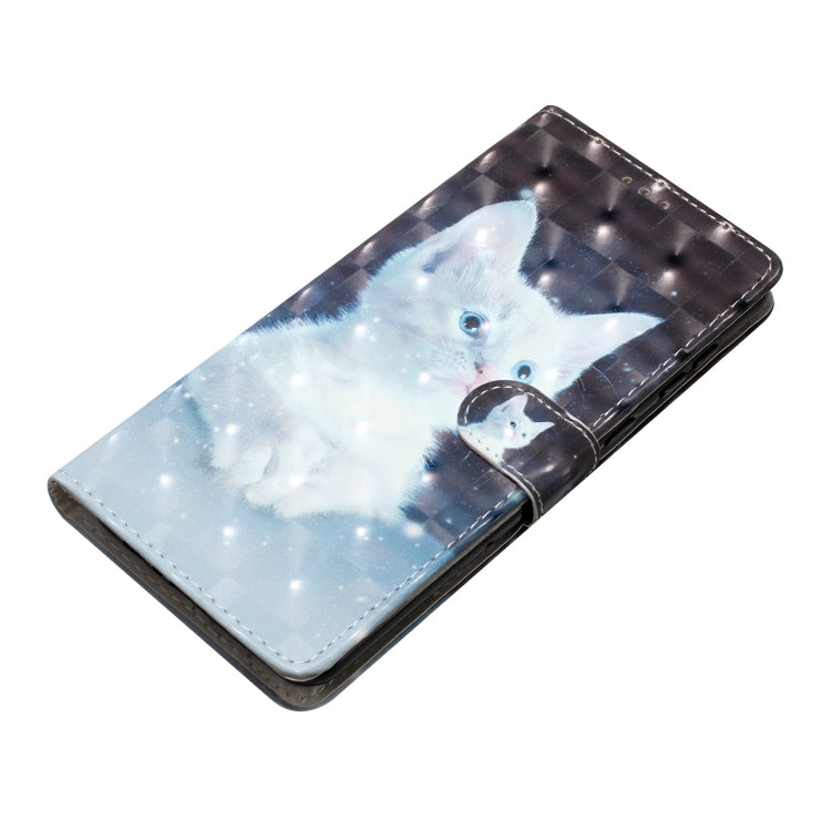 For iPhone 16 Pro 3D Pattern Leather Phone Case(White Cat) - iPhone 16 Pro Cases by PMC TechLife | Online Shopping South Africa | PMC TechLife | Buy Now Pay Later Mobicred