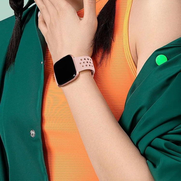 For Fitbit Versa 2 Breathable Silicone Watch Band, Size: Small(Rose Red) - Watch Bands by PMc TechLife | Online Shopping South Africa | PMc TechLife | Buy Now Pay Later Mobicred