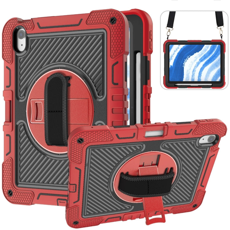 For iPad Air 11 2024 / Air 2022 10.9 360 Degree Rotation PC Contrast Silicone Tablet Case(Red + Black) - iPad Air 11 2024 Cases by PMC TechLife | Online Shopping South Africa | PMC TechLife | Buy Now Pay Later Mobicred
