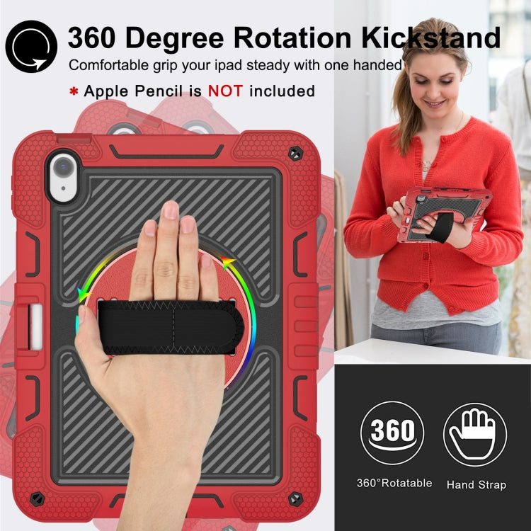 For iPad Air 11 2024 / Air 2022 10.9 360 Degree Rotation PC Contrast Silicone Tablet Case(Red + Black) - iPad Air 11 2024 Cases by PMC TechLife | Online Shopping South Africa | PMC TechLife | Buy Now Pay Later Mobicred