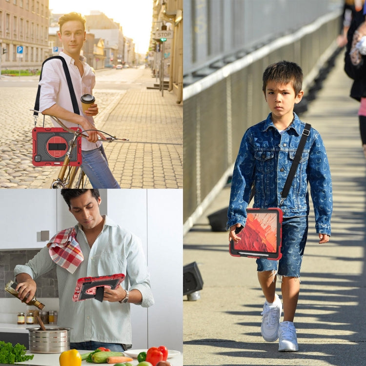 For iPad Pro 11 2024 360 Degree Rotation PC Contrast Silicone Tablet Case(Red + Black) - iPad Pro 11 2024 Cases by PMC TechLife | Online Shopping South Africa | PMC TechLife | Buy Now Pay Later Mobicred