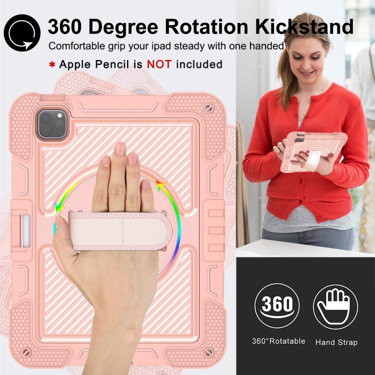 For iPad Pro 11 2024 360 Degree Rotation PC Contrast Silicone Tablet Case(Rose Gold) - iPad Pro 11 2024 Cases by PMC TechLife | Online Shopping South Africa | PMC TechLife | Buy Now Pay Later Mobicred