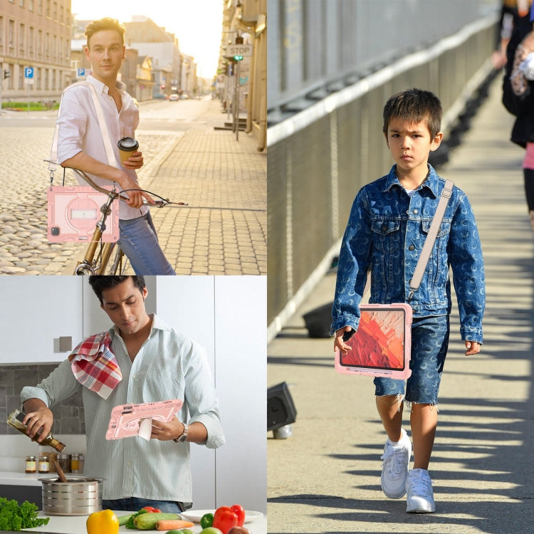 For iPad Pro 11 2024 360 Degree Rotation PC Contrast Silicone Tablet Case(Rose Gold) - iPad Pro 11 2024 Cases by PMC TechLife | Online Shopping South Africa | PMC TechLife | Buy Now Pay Later Mobicred