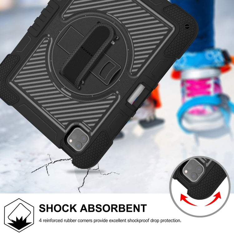 For iPad Pro 11 2024 360 Degree Rotation PC Contrast Silicone Tablet Case(Black) - iPad Pro 11 2024 Cases by PMC TechLife | Online Shopping South Africa | PMC TechLife | Buy Now Pay Later Mobicred