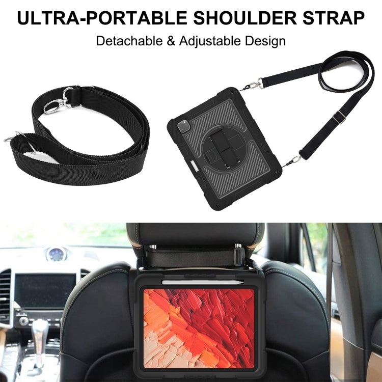 For iPad Pro 11 2024 360 Degree Rotation PC Contrast Silicone Tablet Case(Black) - iPad Pro 11 2024 Cases by PMC TechLife | Online Shopping South Africa | PMC TechLife | Buy Now Pay Later Mobicred