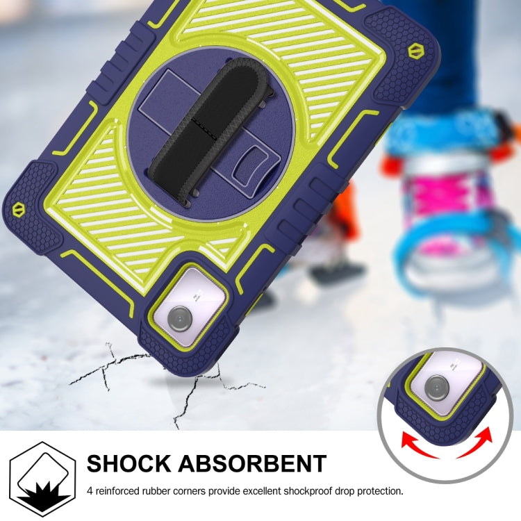 For Lenovo Tab M11 / Xiaoxin Pad 11 2024 360 Degree Rotation PC Contrast Silicone Tablet Case(Navy Blue + Yellow Green) - Lenovo by PMC Jewellery | Online Shopping South Africa | PMC Jewellery | Buy Now Pay Later Mobicred