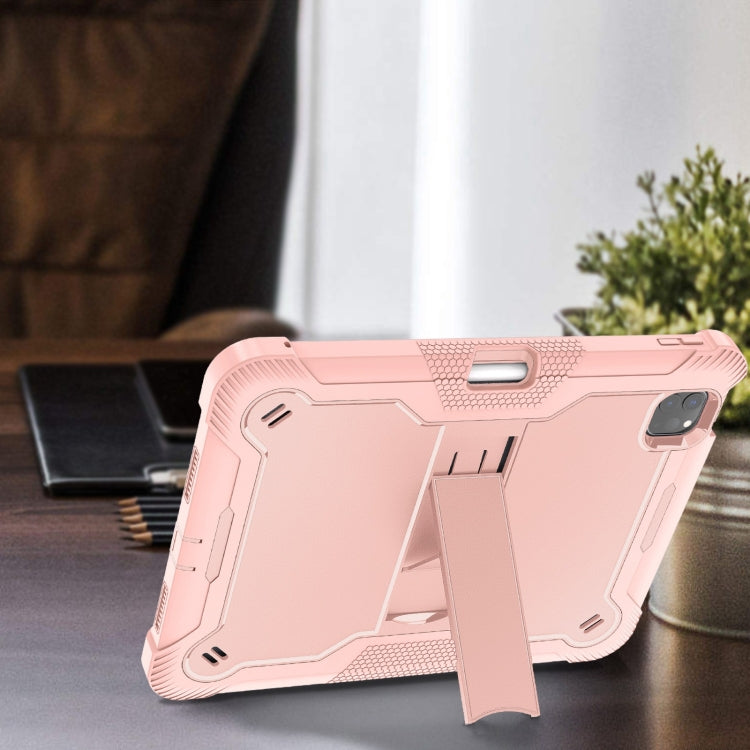 For iPad Pro 11 2024 Shockproof Silicone Hybrid PC Tablet Case with Holder(Rose Gold) - iPad Pro 11 2024 Cases by PMC TechLife | Online Shopping South Africa | PMC TechLife | Buy Now Pay Later Mobicred