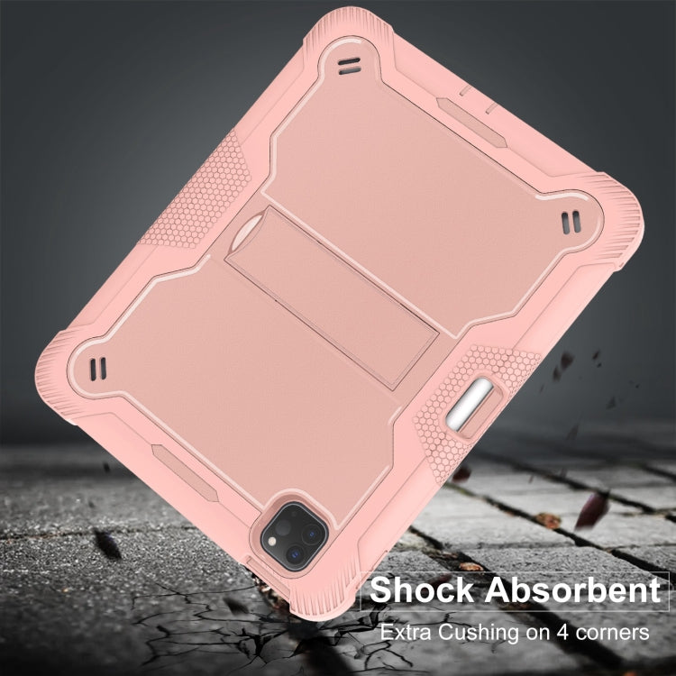 For iPad Pro 11 2024 Shockproof Silicone Hybrid PC Tablet Case with Holder(Rose Gold) - iPad Pro 11 2024 Cases by PMC TechLife | Online Shopping South Africa | PMC TechLife | Buy Now Pay Later Mobicred
