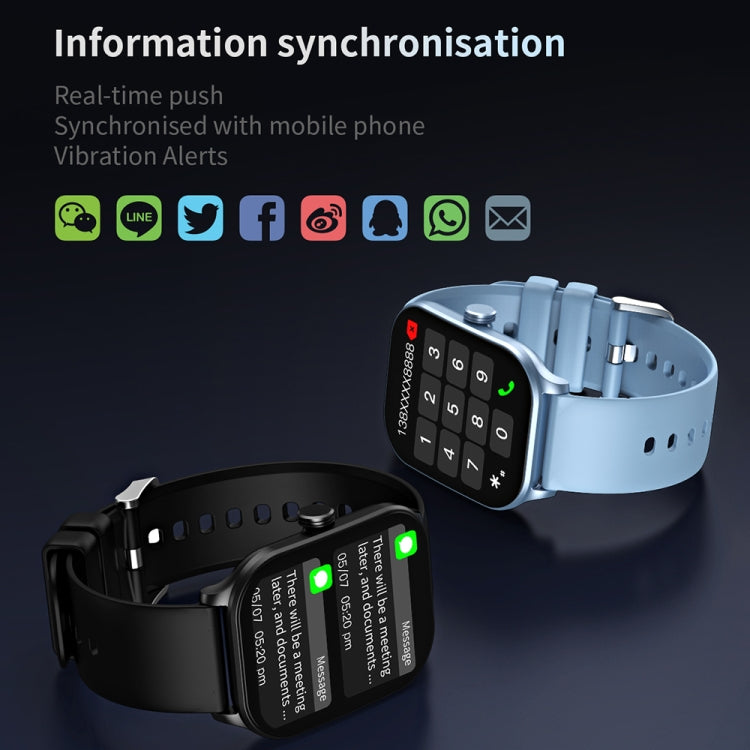 CY900 2.1 inch HD Square Screen Smart Watch, Supports Bluetooth Call / Health Monitoring(Blue) - Smart Watches by PMC TechLife | Online Shopping South Africa | PMC TechLife | Buy Now Pay Later Mobicred