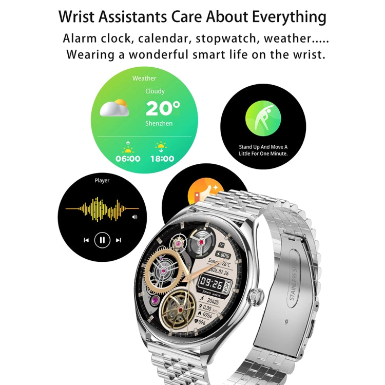 MT55 1.43 inch AMOLED HD Screen Ultra-thin Smart Call Health Watch, Silicone Strap(Silver Grey) - Smart Watches by PMC TechLife | Online Shopping South Africa | PMC TechLife | Buy Now Pay Later Mobicred