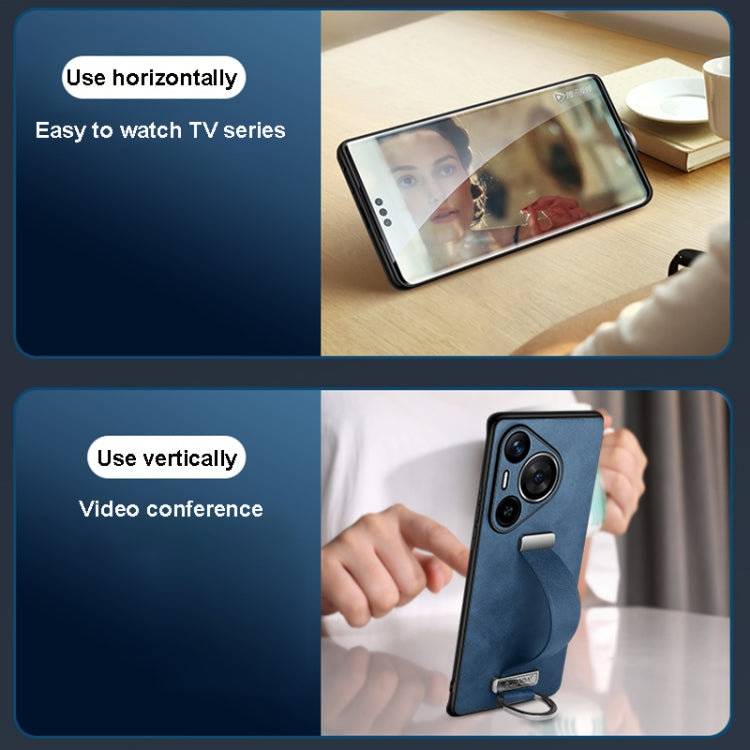 For Huawei Pura 70 SULADA PC Hybrid Leather Texture Skin Feel Shockproof Phone Case(Blue) - free shipping - PMC Jewellery - Order now!