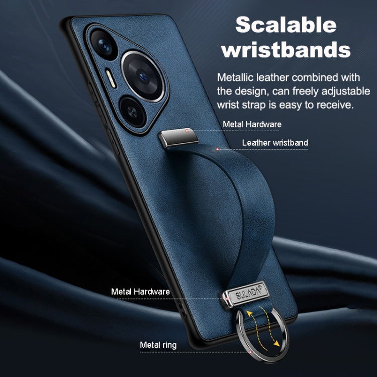 For Huawei Pura 70 SULADA PC Hybrid Leather Texture Skin Feel Shockproof Phone Case(Blue) - free shipping - PMC Jewellery - Order now!