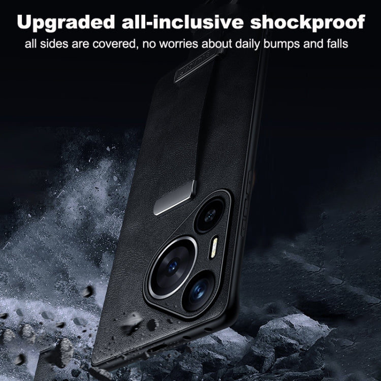For Huawei Pura 70 SULADA PC Hybrid Leather Texture Skin Feel Shockproof Phone Case(Black) - free shipping - PMC Jewellery - Order now!