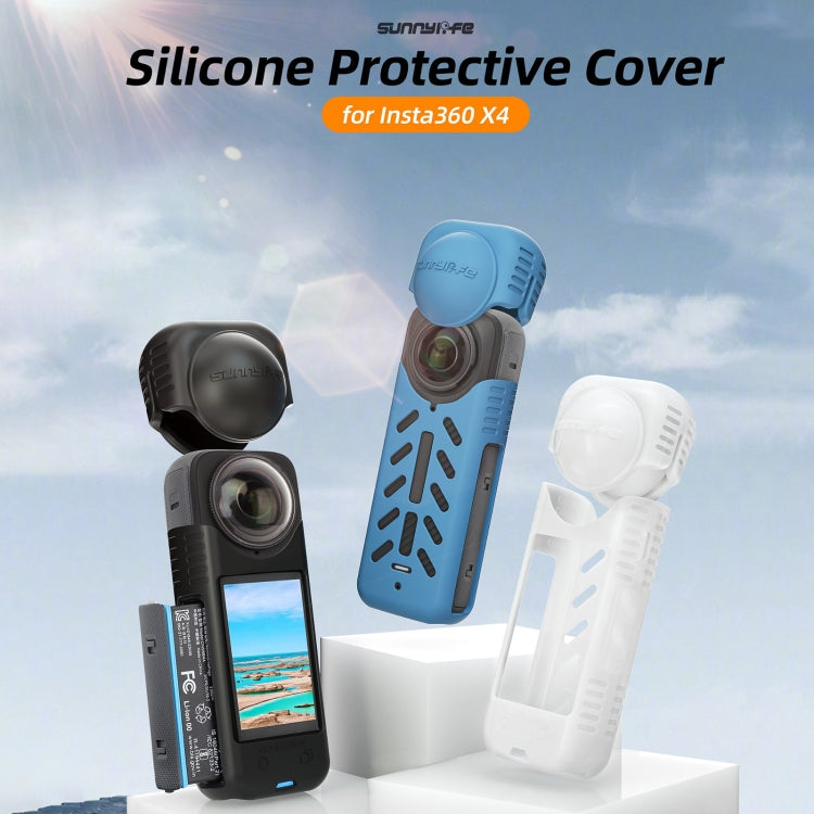 For Insta360 X4 Sunnylife Silicone Shockproof Case Lens Cover(Transparent) - Case & Bags by Sunnylife | Online Shopping South Africa | PMC TechLife | Buy Now Pay Later Mobicred