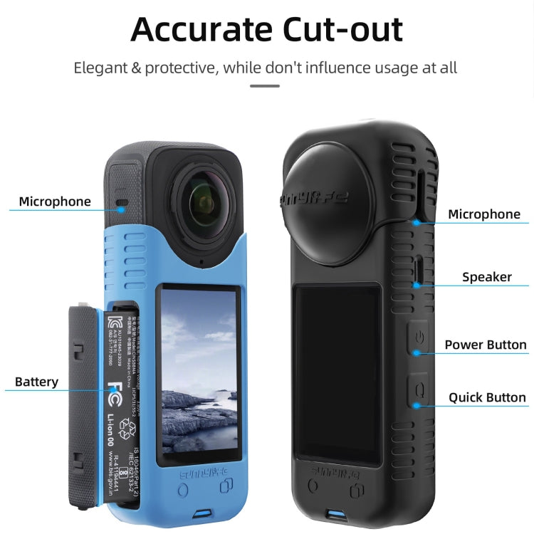 For Insta360 X4 / X5 Sunnylife Silicone Shockproof Case Lens Body Cover Kit(Blue) - Case & Bags by Sunnylife | Online Shopping South Africa | PMC TechLife | Buy Now Pay Later Mobicred
