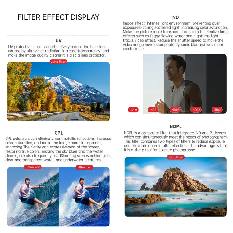 For Insta360 Ace Pro JSR ACE PRO KB Series Camera Lens Filter, Filter:ND16PL - free shipping - PMC TechLife - Order now!