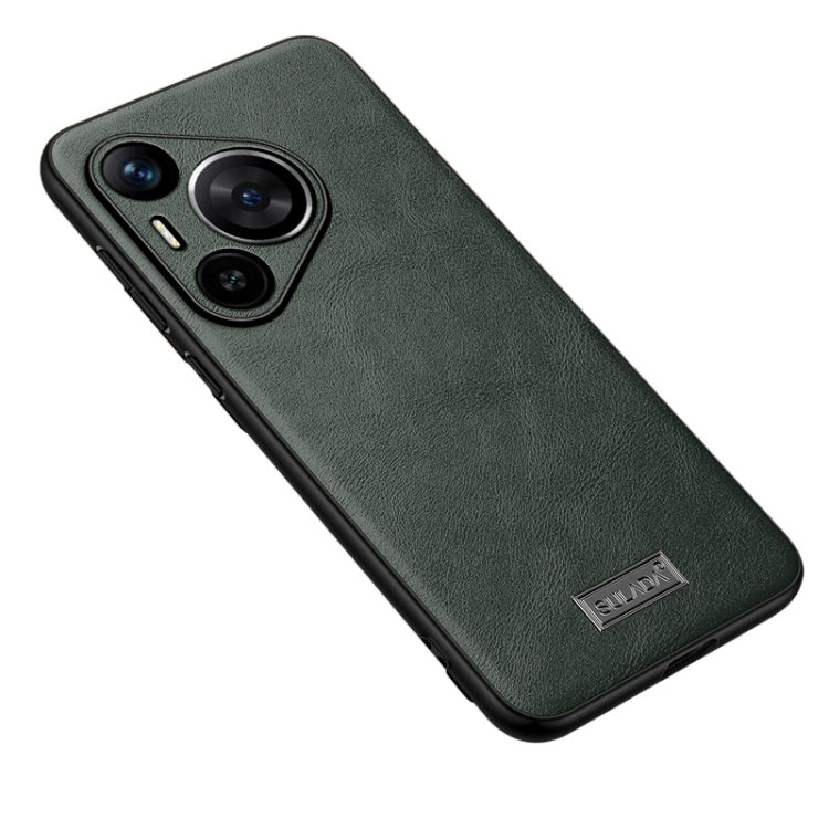 For Huawei Pura 70 SULADA Shockproof TPU Hybrid Handmade Leather Phone Case(Green) - free shipping - PMC Jewellery - Order now!